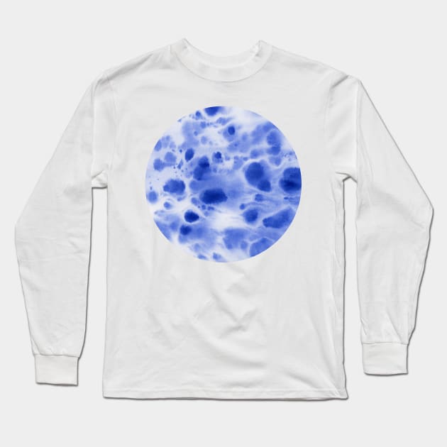 Blue travertine (circle) Long Sleeve T-Shirt by FJBourne